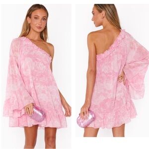 Show Me Your Mumu Pink One Shoulder Wonder Dress Size Small